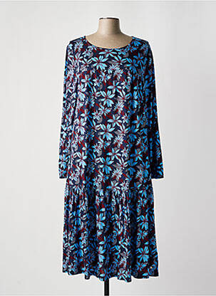 Rochie midi imprimeu floral mâneci lungi albastru SHEEGO femeie