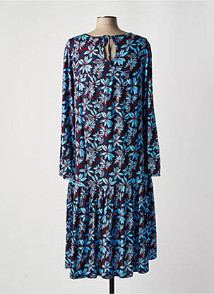 Rochie midi imprimeu floral mâneci lungi albastru SHEEGO femeie