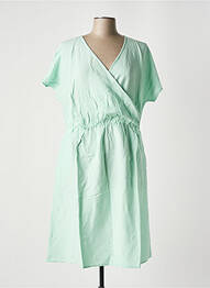 Rochie midi țesătură crep mâneci scurte verde SHEEGO femme
