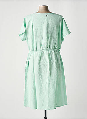 Rochie midi țesătură crep mâneci scurte verde SHEEGO femeie