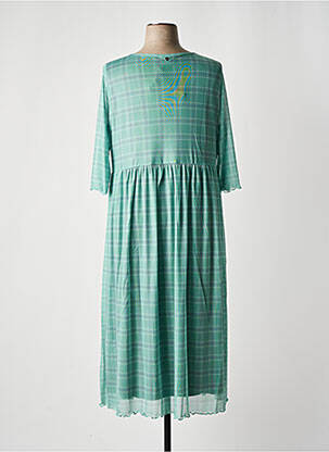 Rochie lungă croială fluidă mâneci 3/4 verde SHEEGO femeie