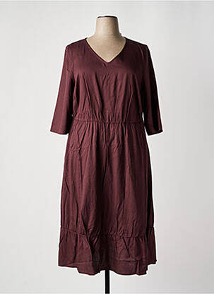 Rochie midi mâneci 3/4 mâneci 3/4 roșu SHEEGO femeie