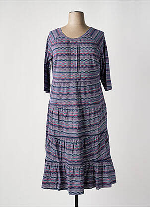 Rochie lungă croială evazată mâneci 3/4 albastru SHEEGO femeie