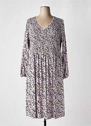 Rochie midi imprimeu floral mâneci lungi violet SHEEGO femeie