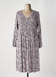 Rochie midi imprimeu floral mâneci lungi violet SHEEGO femme