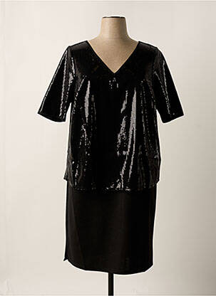 Rochie midi mâneci scurte mâneci scurte negru SHEEGO femeie