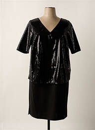 Rochie midi mâneci scurte mâneci scurte negru SHEEGO femme