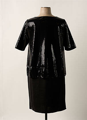 Rochie midi mâneci scurte mâneci scurte negru SHEEGO femeie