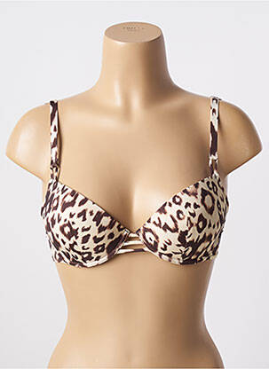 Sutien de costum de baie elasticitate top sutien modelat bej ANTIGEL femeie
