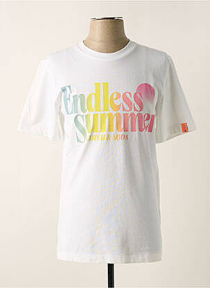 Tricou alb MAISON SCOTCH bărbat