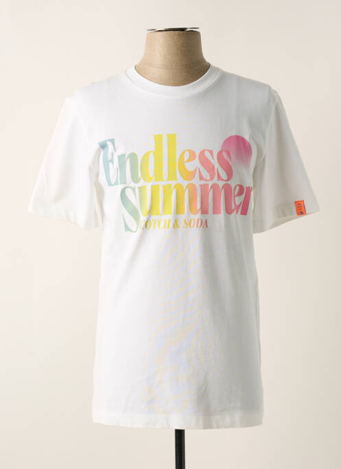 Tricou alb MAISON SCOTCH bărbat