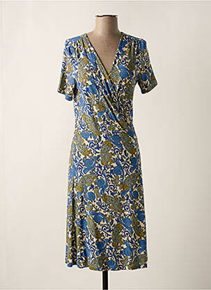 Rochie midi mâneci scurte mâneci scurte albastru GEISHA femeie