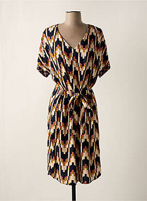 Rochie midi imprimeu fantezie mâneci scurte albastru GEISHA femeie