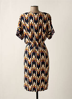 Rochie midi imprimeu fantezie mâneci scurte albastru GEISHA femeie