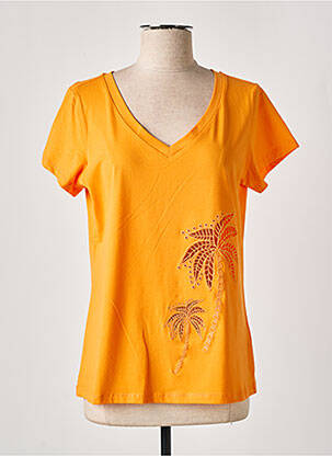 Tricou croială dreaptă mâneci scurte portocalie GOA GOA femeie