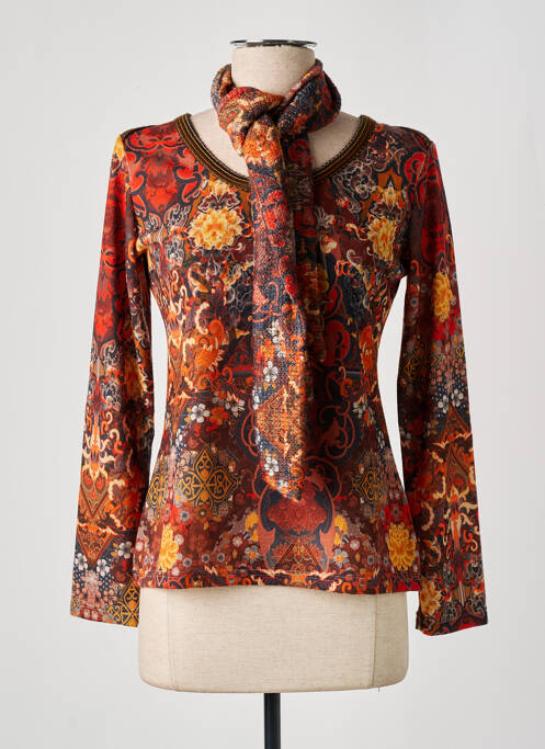 Pulover croială cambrată mâneci lungi portocaliu LO! LES FILLES femme