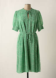 Rochie midi croială fluidă mâneci scurte verde GEISHA femeie