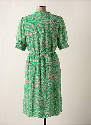 Rochie midi croială fluidă mâneci scurte verde GEISHA femeie