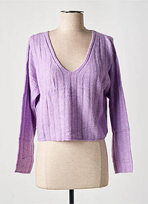 Pulover țesătură melanj mâneci lungi violet ESPRIT femeie