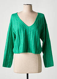 Pulover țesătură melanj mâneci lungi verde ESPRIT femme