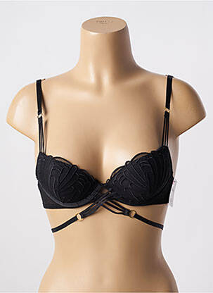 Sutien efect material satinat top sutien push-up negru AUBADE femeie
