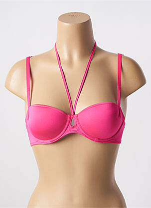 Sutien efect material satinat sutien balconet cu decolteu înalt roz MARIE JO femeie