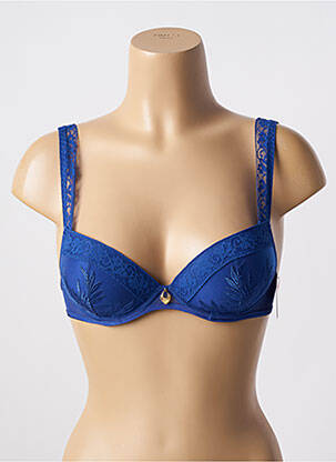 Sutien efect material satinat top sutien push-up albastru AUBADE femeie