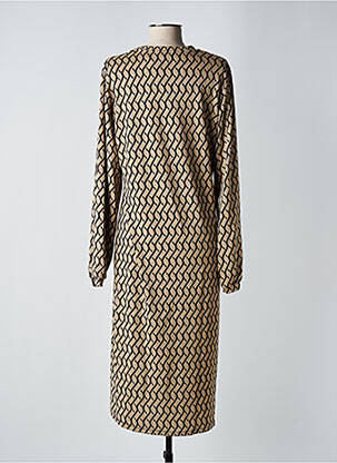 Rochie midi imprimeu fantezie mâneci lungi bej GEISHA femeie