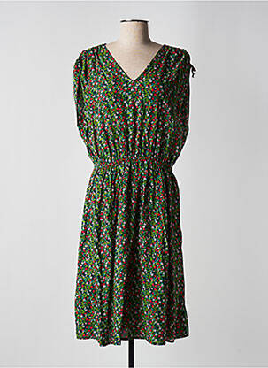 Rochie midi croială fluidă mâneci scurte verde BLUTSGESCHWISTER femeie