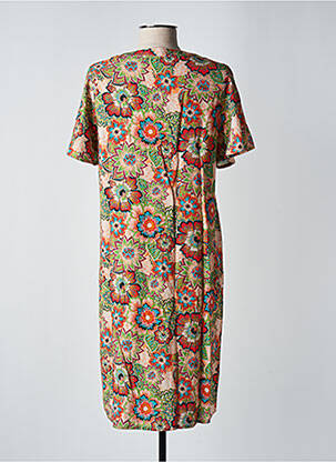 Rochie midi imprimeu floral mâneci scurte portocalie GEISH£ femeie
