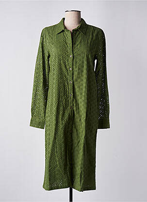 Rochie midi mâneci lungi mâneci lungi verde ICHI femeie