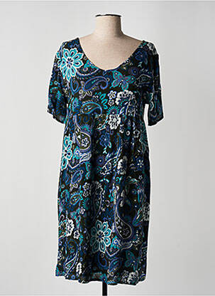 Rochie midi imprimeu floral mâneci scurte albastru AGATHE & LOUISE femeie