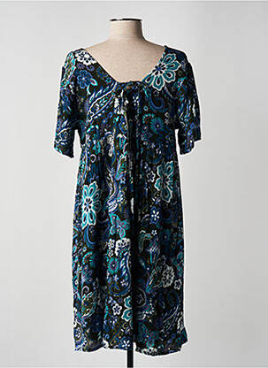 Rochie midi imprimeu floral mâneci scurte albastru AGATHE & LOUISE femeie