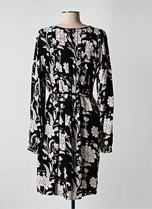 Rochie midi imprimeu floral mâneci lungi negru ICHI femeie