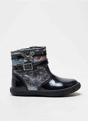 Botine/ghete material neted vârf rotund negru NOËL fată