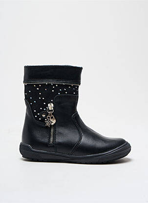 Botine/ghete material neted vârf rotund negru BOPY fată