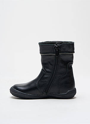 Botine/ghete material neted vârf rotund negru BOPY fată