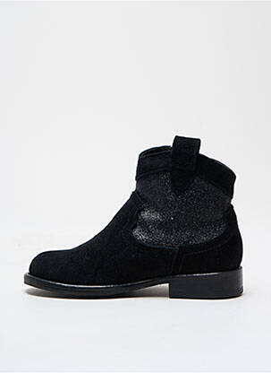 Botine/ghete țesătură țesătură cu sclipici toc mic negru NIMAL fată