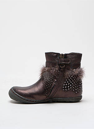 Botine/ghete material neted vârf rotund maro LITTLE MARY fată