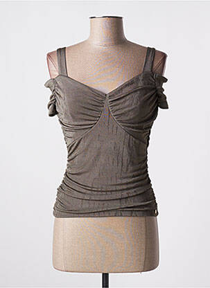 Top elasticitate mâneci scurte verde GUESS femeie