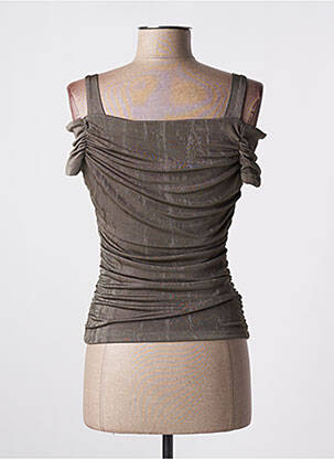 Top elasticitate mâneci scurte verde GUESS femeie