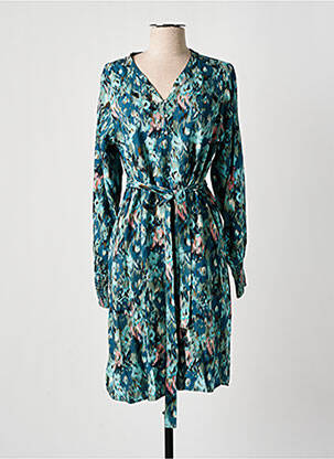 Rochie midi imprimeu floral mâneci lungi albastru GARCIA femeie