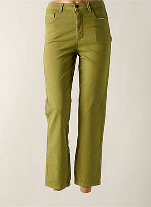 Pantalon 7/8 talie înaltă talie înaltă verde KAFFE femeie