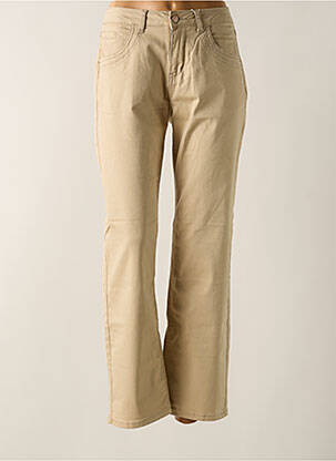 Pantalon drept elasticitate mărime normală bej CREAM femeie