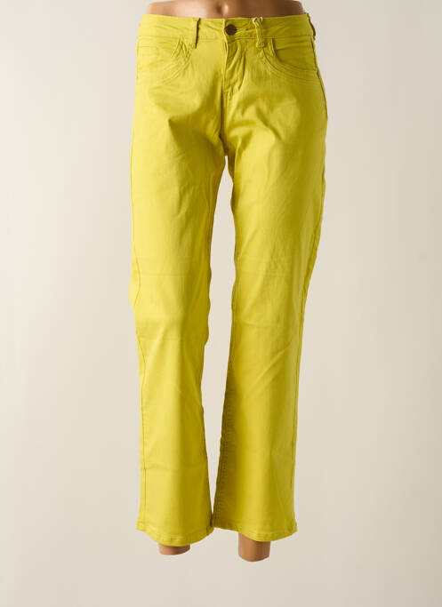 Pantalon drept elasticitate mărime normală galben CREAM femme