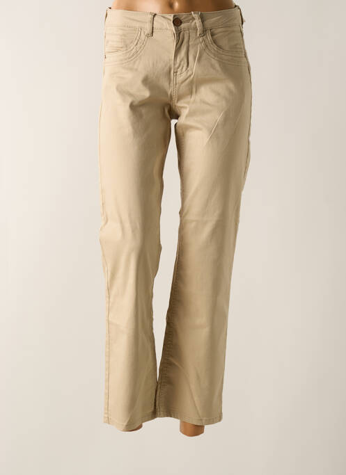 Pantalon drept elasticitate mărime normală bej CREAM femme