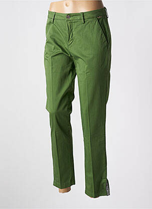 Pantalon drept închidere cu fermoar sub clapetă cu nasturi verde LIU JO femeie