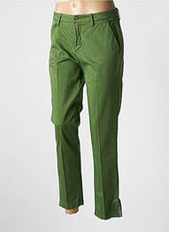 Pantalon drept închidere cu fermoar sub clapetă cu nasturi verde LIU JO femme