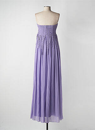 Rochie lungă țesătură crep fără mâneci violet NISSA femeie