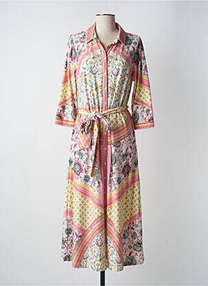 Rochie lungă mâneci lungi mâneci lungi galben K-DESIGN femeie